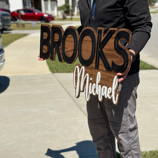 Personalized Name Sign - Custom Last and first Name Wall Art