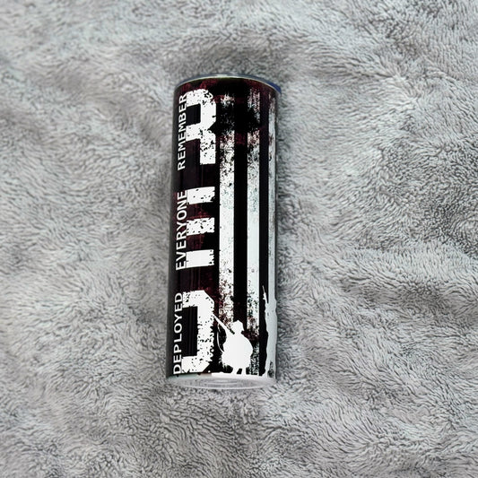 R.E.D. Remember Everyone Deployed Skinny Tumbler