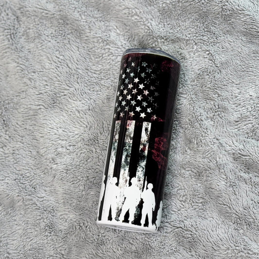 R.E.D. Remember Everyone Deployed Skinny Tumbler
