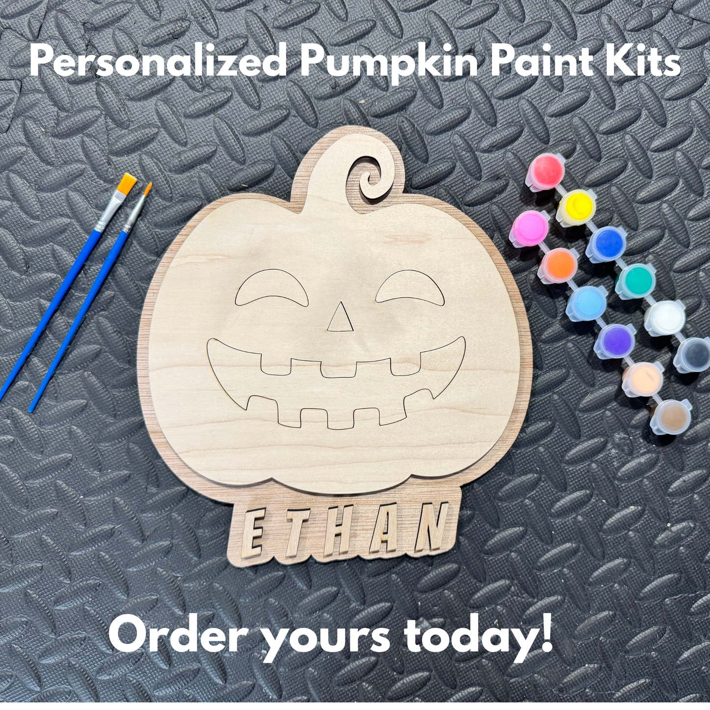 Personalized DIY Pumpkin Decor kit - Custom Name Halloween Craft Kit