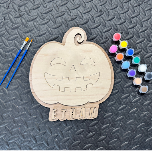 Personalized DIY Pumpkin Decor kit - Custom Name Halloween Craft Kit